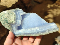 Natural Blue Lace Agate Geode Specimens x 2 From Malawi - Toprock Gemstones and Minerals 