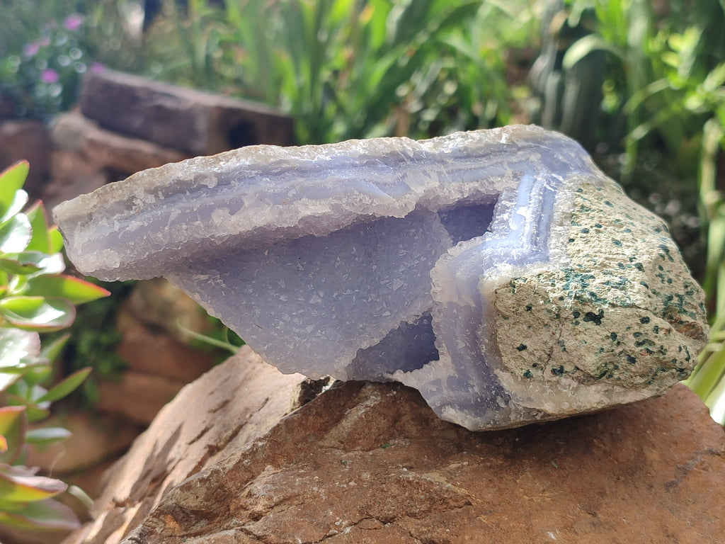 Natural Blue Lace Agate Geode Specimens x 2 From Malawi - Toprock Gemstones and Minerals 
