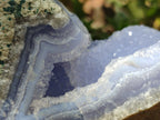 Natural Blue Lace Agate Geode Specimens x 2 From Malawi - Toprock Gemstones and Minerals 