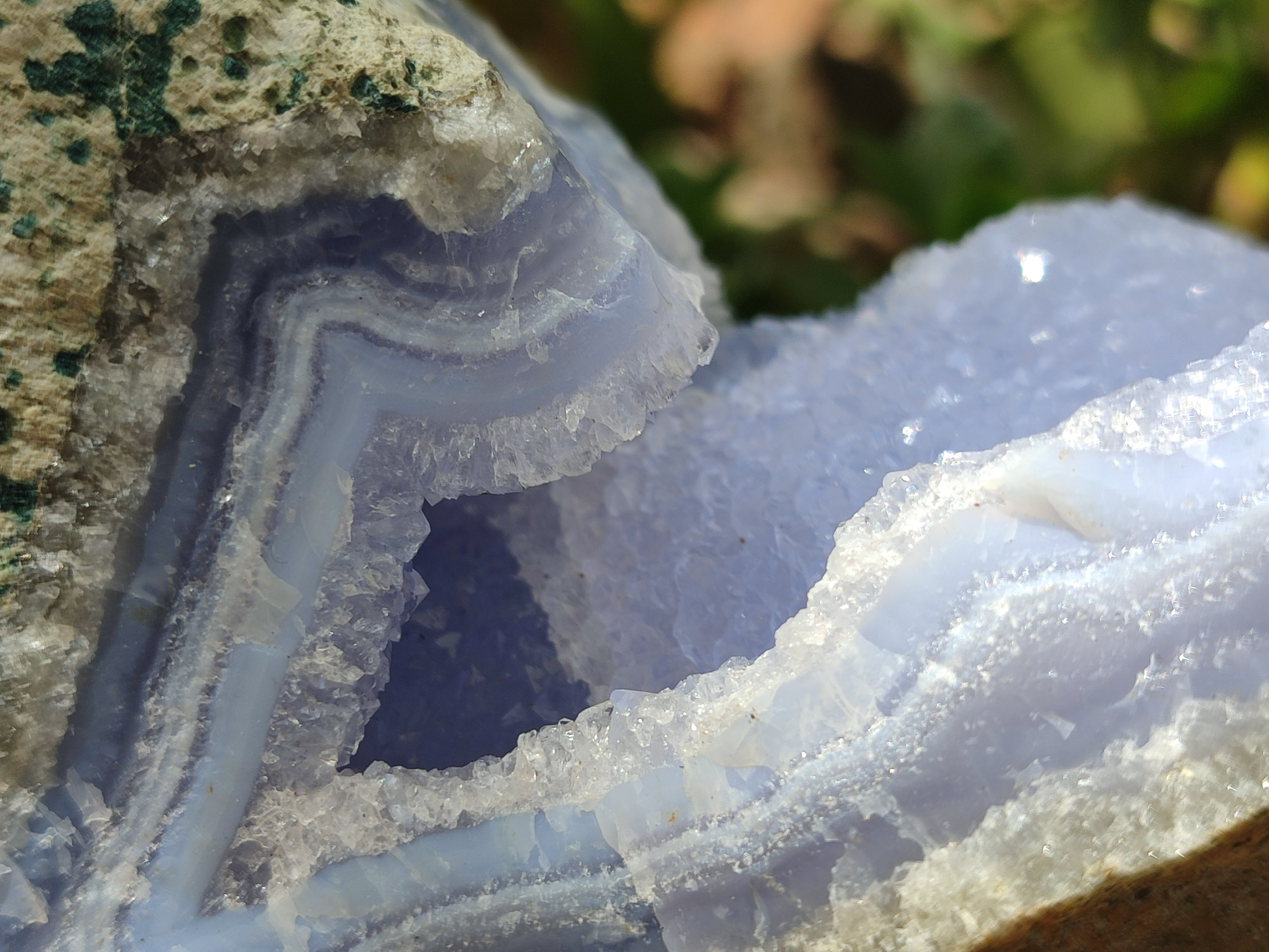 Natural Blue Lace Agate Geode Specimens x 2 From Malawi - Toprock Gemstones and Minerals 