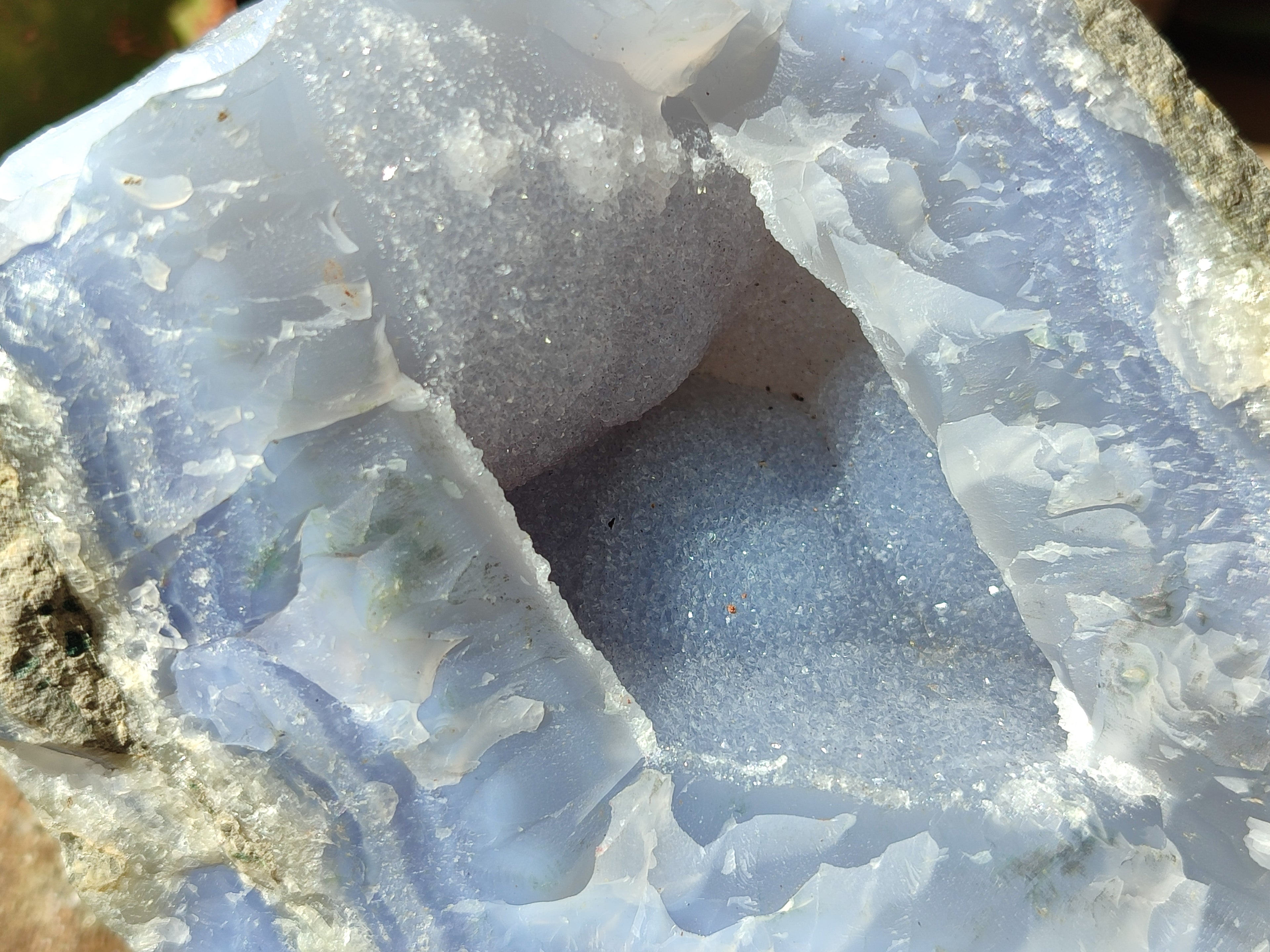 Natural Blue Lace Agate Geode Specimens x 2 From Malawi - Toprock Gemstones and Minerals 