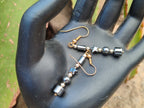 Hand Made Pair of Hematite Ball and Star Earrings - Sold Per Pair - From China - Toprock Gemstones and Minerals 