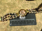 Polished Vintage La Fon Watch with Snakeskin Jasper Beads - Sold Per Item - From South Africa - Toprock Gemstones and Minerals 