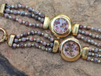 Polished Vintage La Fon Watch with Snakeskin Jasper Beads - Sold Per Item - From South Africa - Toprock Gemstones and Minerals 