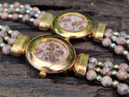 Polished Vintage La Fon Watch with Snakeskin Jasper Beads - Sold Per Item - From South Africa - Toprock Gemstones and Minerals 