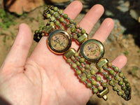 Polished Vintage La Fon Watch with Unakite Beads - Sold Per Item - From South Africa - Toprock Gemstones and Minerals 