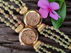 Polished Vintage La Fon Watch with Unakite Beads - Sold Per Item - From South Africa - Toprock Gemstones and Minerals 