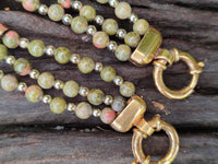 Polished Vintage La Fon Watch with Unakite Beads - Sold Per Item - From South Africa - Toprock Gemstones and Minerals 