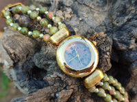 Polished Vintage La Fon Watch with Unakite Beads - Sold Per Item - From South Africa - Toprock Gemstones and Minerals 
