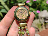 Polished Vintage La Fon Watch with Unakite Beads - Sold Per Item - From South Africa - Toprock Gemstones and Minerals 
