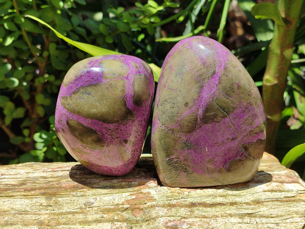 Polished Stichtite Standing Free Forms x 2 From Barberton, South Africa - Toprock Gemstones and Minerals 