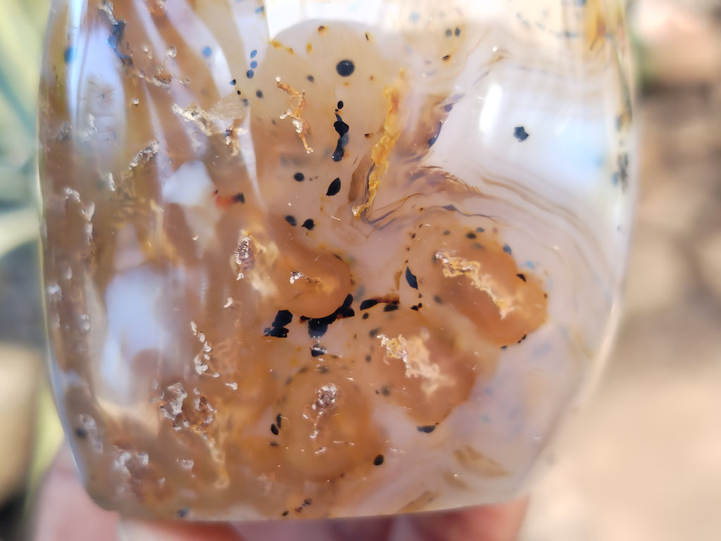 Polished Dendritic Agate Standing Free Forms x 5 From Madagascar - Toprock Gemstones and Minerals 