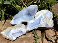 Natural Blue Lace Agate Geode Specimens x 3 From Malawi - Toprock Gemstones and Minerals 