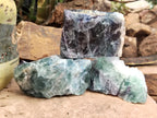 Natural Watermelon Fluorite Cobbed Specimens x 6 From Uis, Namibia - Toprock Gemstones and Minerals 