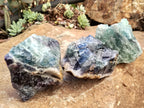 Natural Watermelon Fluorite Cobbed Specimens x 6 From Uis, Namibia - Toprock Gemstones and Minerals 