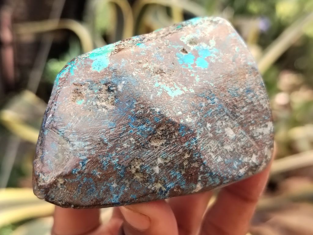 Polished Shattuckite with Azurite and Chrysocolla Free Forms x 7 From Congo - Toprock Gemstones and Minerals 