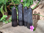 Polished Black Basalt Points x 4 From Antsirabe, Madagascar - Toprock Gemstones and Minerals 