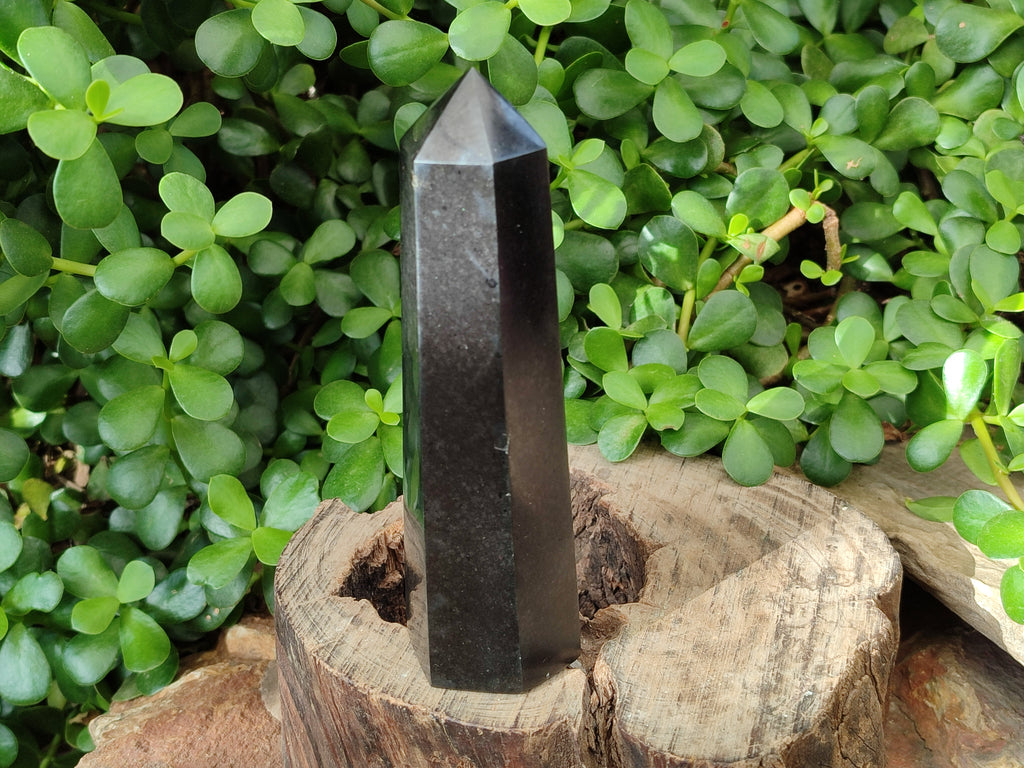 Polished Black Basalt Points x 4 From Antsirabe, Madagascar - Toprock Gemstones and Minerals 