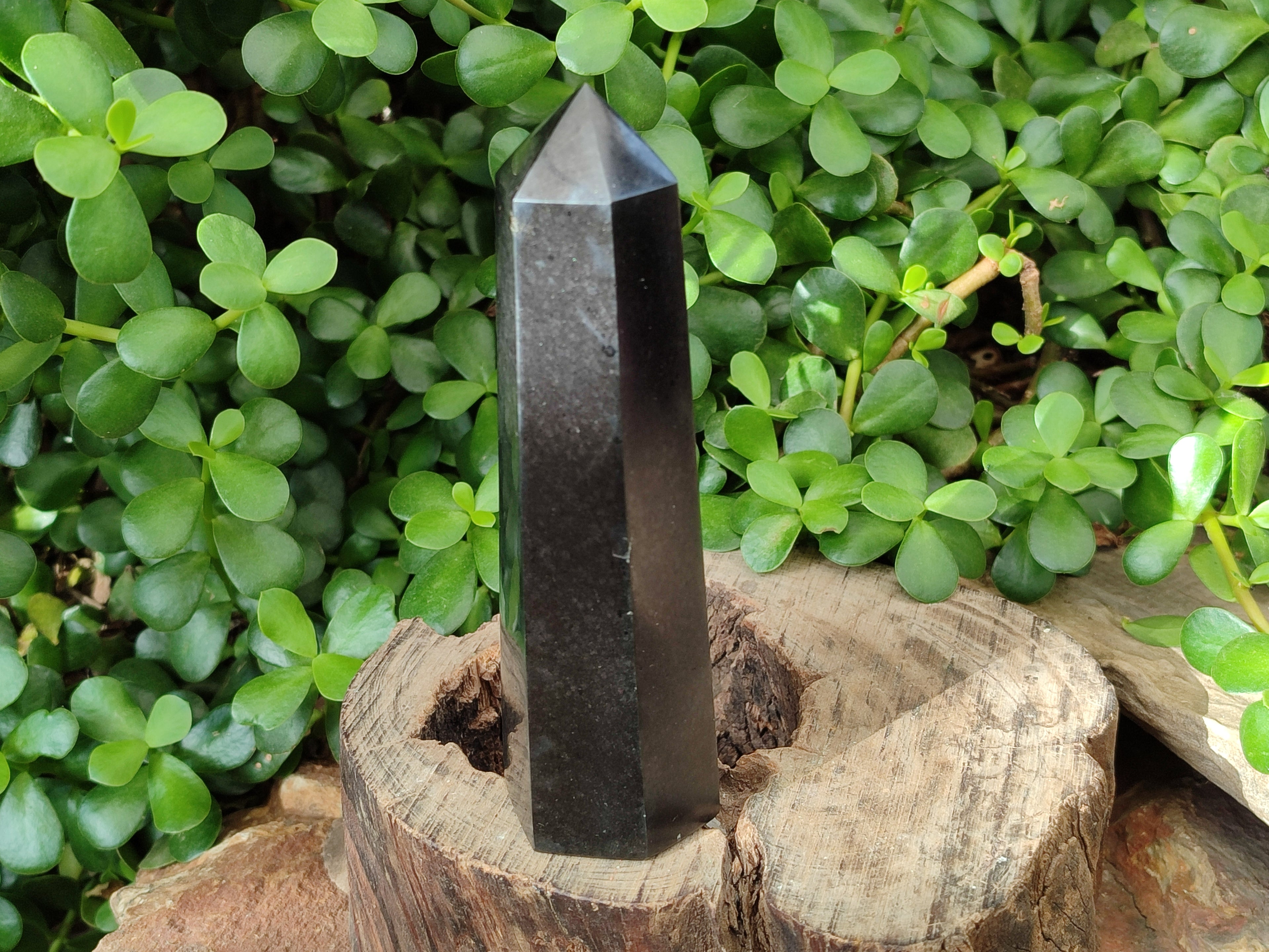 Polished Black Basalt Points x 4 From Antsirabe, Madagascar - Toprock Gemstones and Minerals 