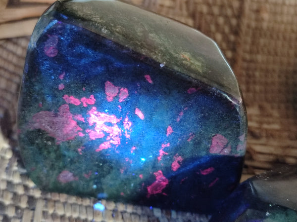 Polished Ruby Corundum In Chrome Verdite Standing Free Forms x 3 From Zimbabwe - Toprock Gemstones and Minerals 