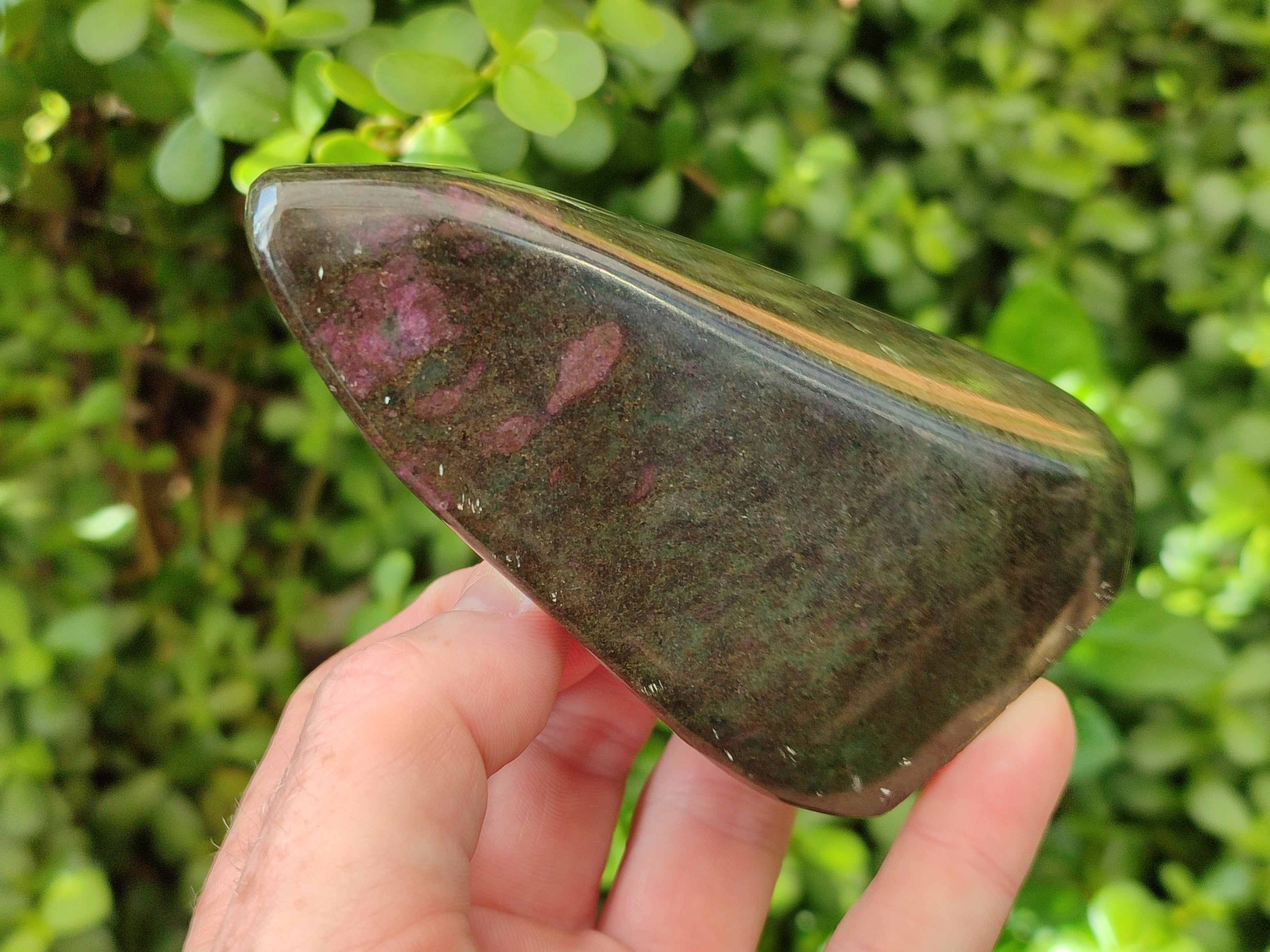 Polished Ruby Corundum In Chrome Verdite Standing Free Forms x 3 From Zimbabwe - Toprock Gemstones and Minerals 