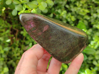 Polished Ruby Corundum In Chrome Verdite Standing Free Forms x 3 From Zimbabwe - Toprock Gemstones and Minerals 