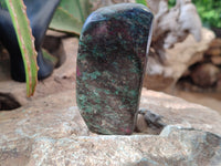 Polished Ruby Corundum In Chrome Verdite Standing Free Forms x 3 From Zimbabwe - Toprock Gemstones and Minerals 