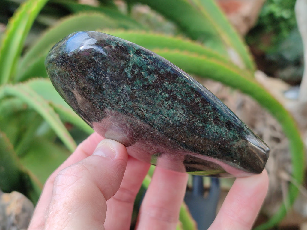 Polished Ruby Corundum In Chrome Verdite Standing Free Forms x 3 From Zimbabwe - Toprock Gemstones and Minerals 