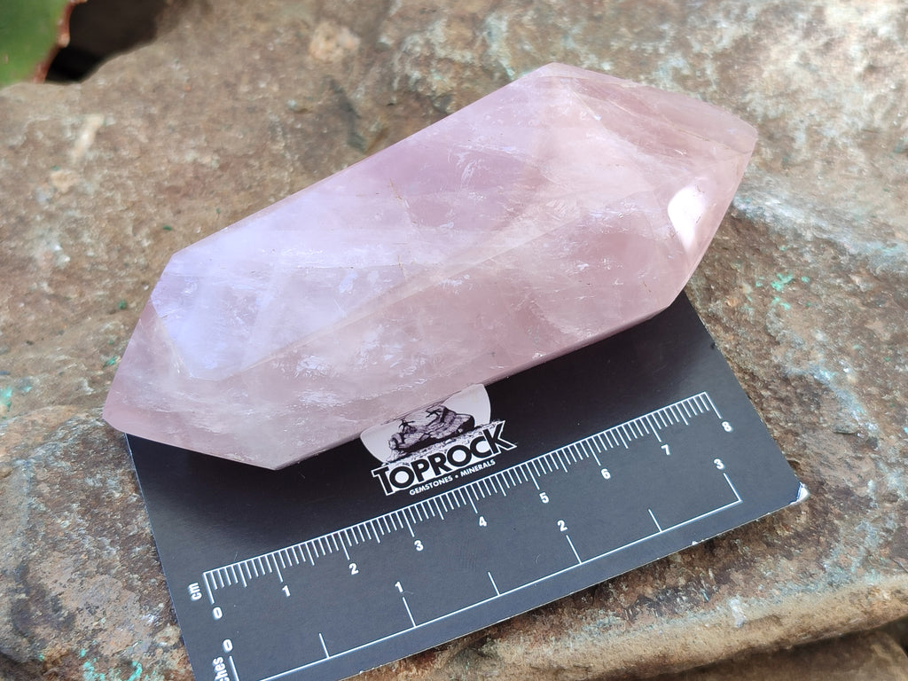 Polished Double Terminated Rose Quartz Points x 6 From Ambatondrazaka, Madagascar - Toprock Gemstones and Minerals 