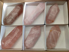 Polished Double Terminated Rose Quartz Points x 6 From Ambatondrazaka, Madagascar - Toprock Gemstones and Minerals 