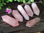 Polished Double Terminated Rose Quartz Points x 6 From Ambatondrazaka, Madagascar - Toprock Gemstones and Minerals 