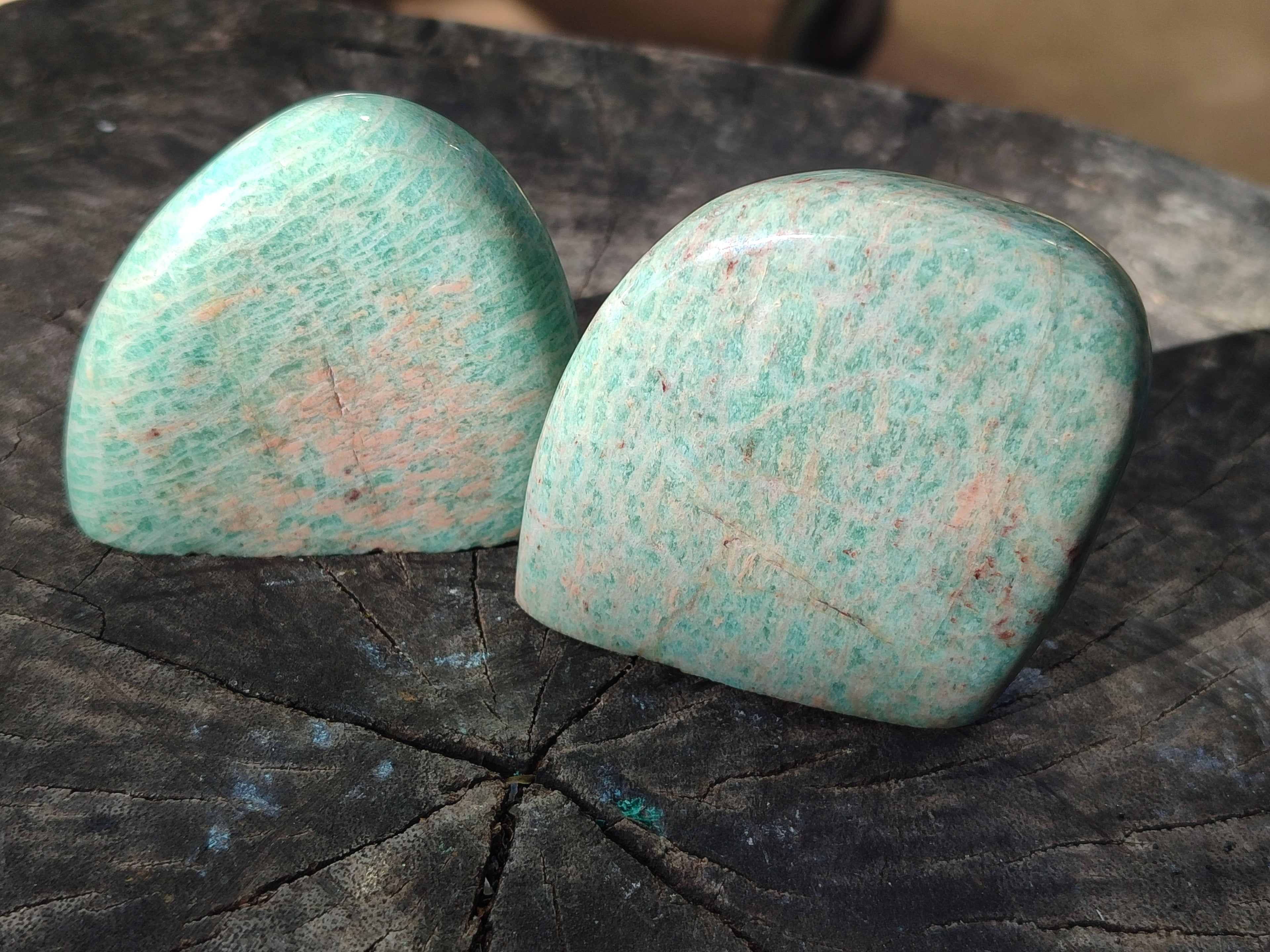 Polished Amazonite Free Forms x 12 From Madagascar - Toprock Gemstones and Minerals 