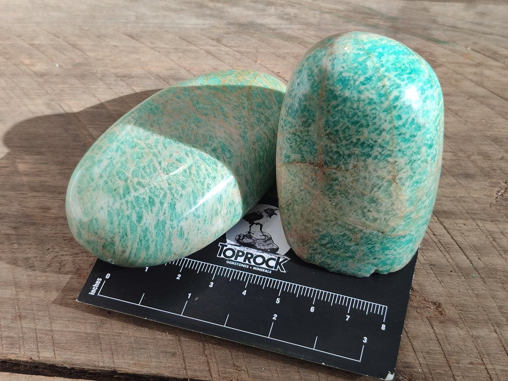 Polished Amazonite Free Forms x 12 From Madagascar - Toprock Gemstones and Minerals 