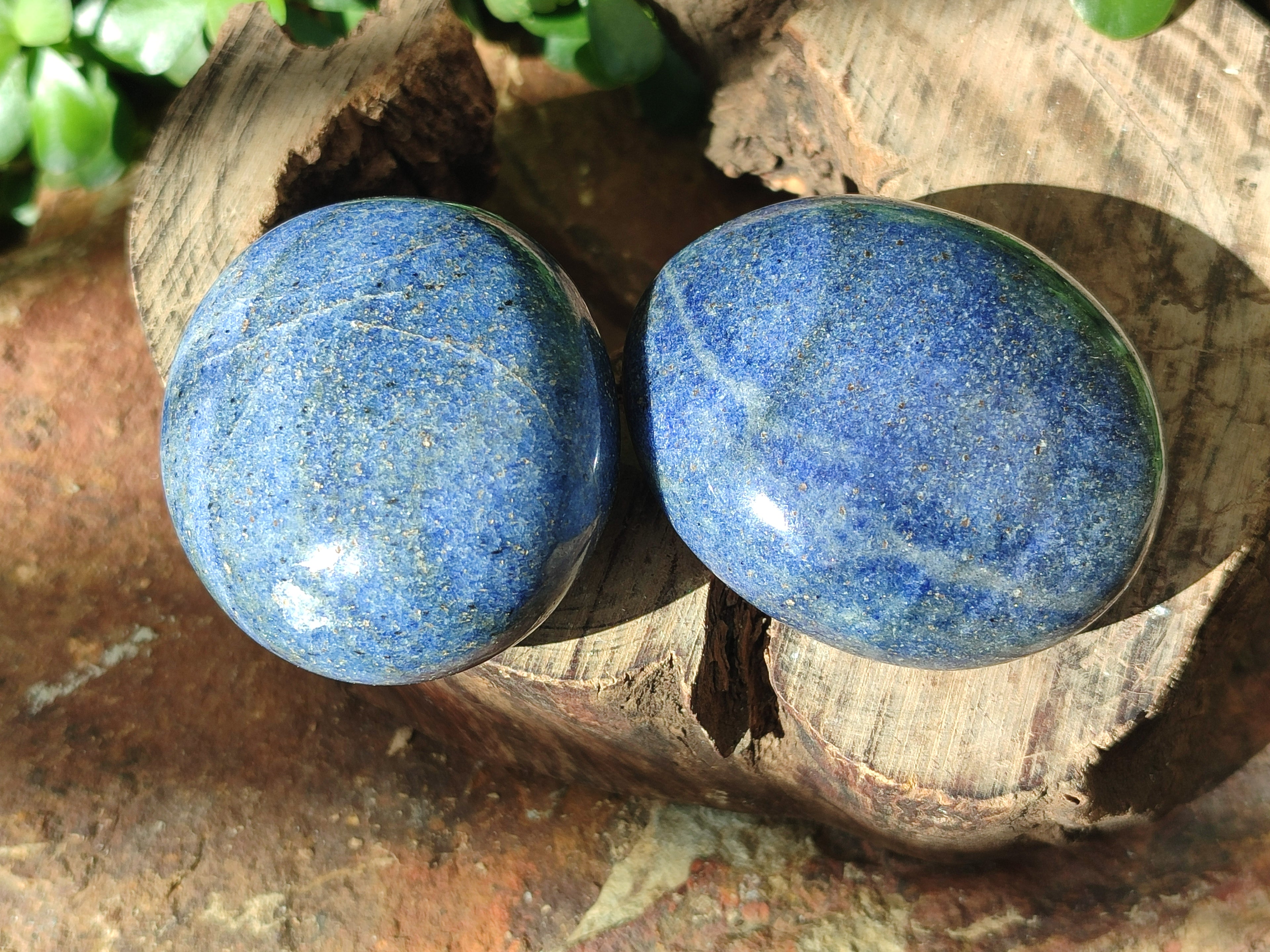 Polished Lazulite Palm Stones x 12 From Madagascar - Toprock Gemstones and Minerals 