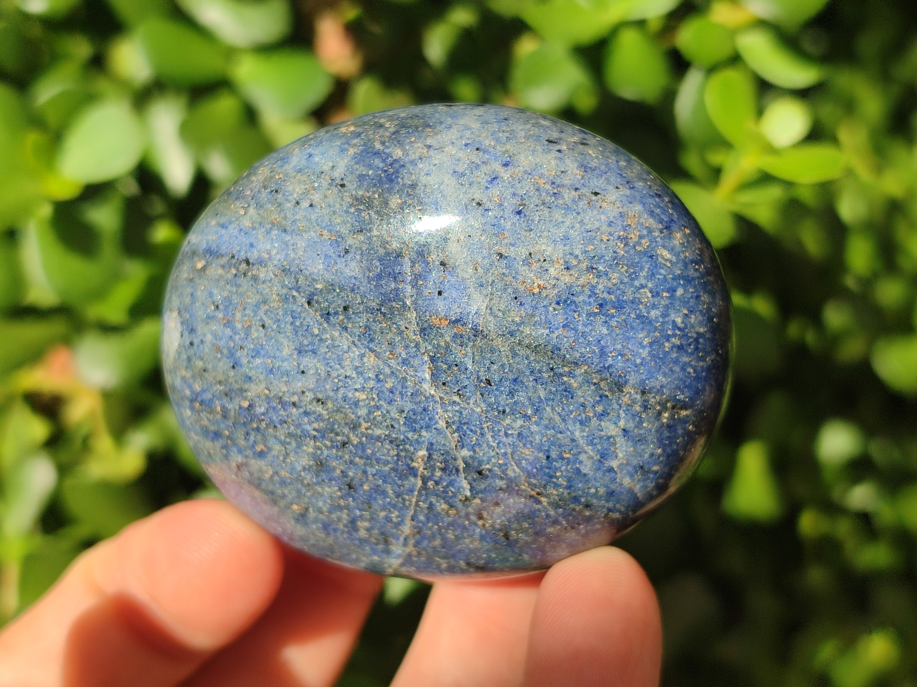 Polished Lazulite Palm Stones x 12 From Madagascar - Toprock Gemstones and Minerals 