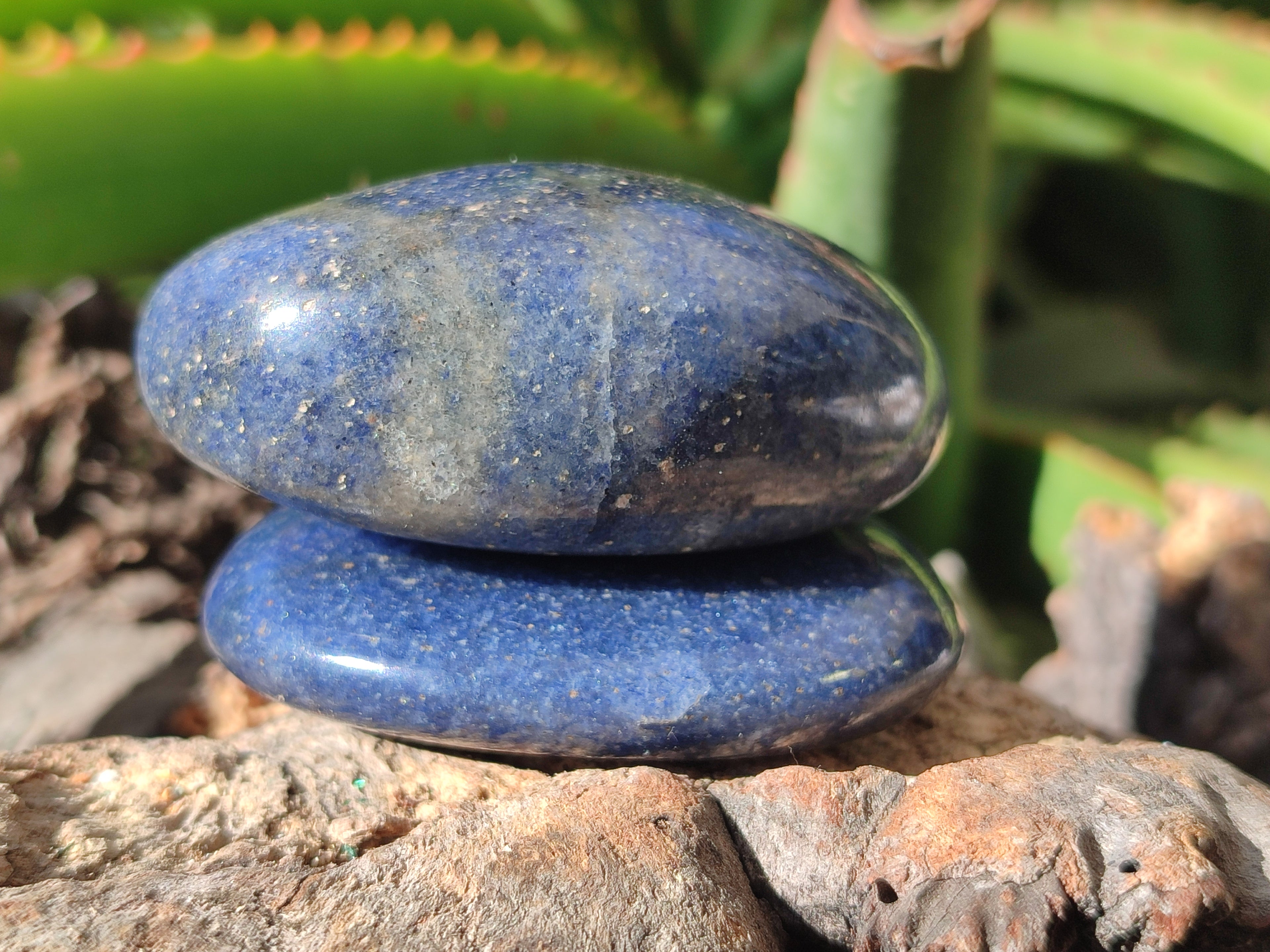 Polished Lazulite Palm Stones x 12 From Madagascar - Toprock Gemstones and Minerals 