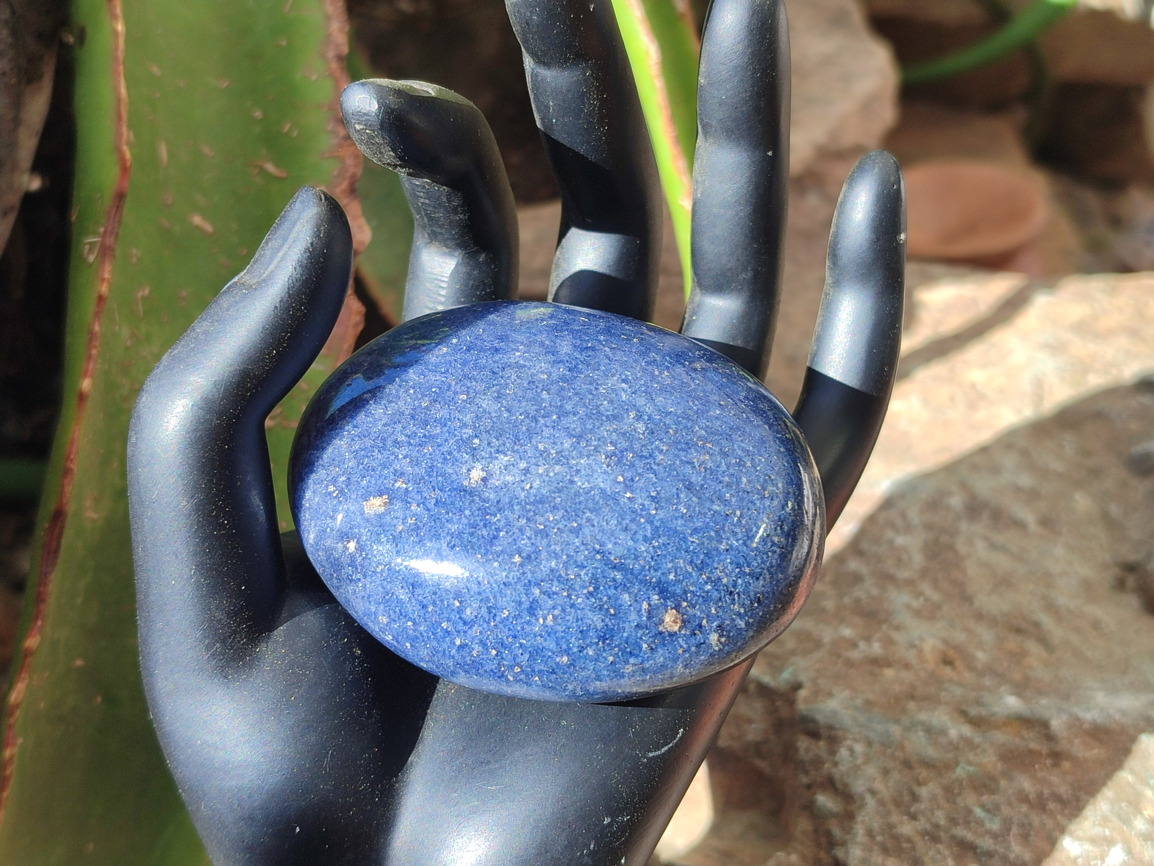 Polished Lazulite Palm Stones x 12 From Madagascar - Toprock Gemstones and Minerals 