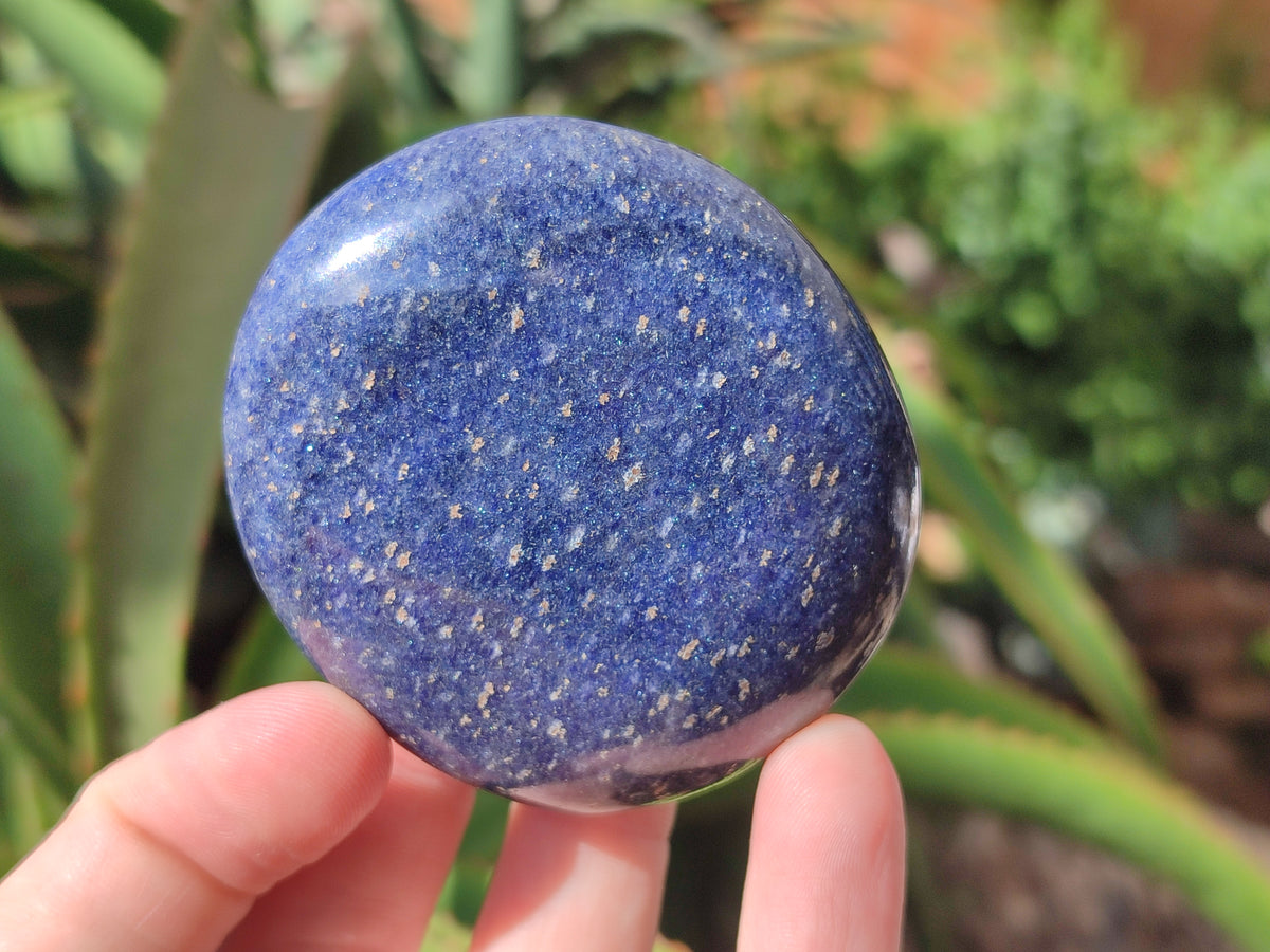 Polished Lazulite Palm Stones x 12 From Madagascar - Toprock Gemstones and Minerals 