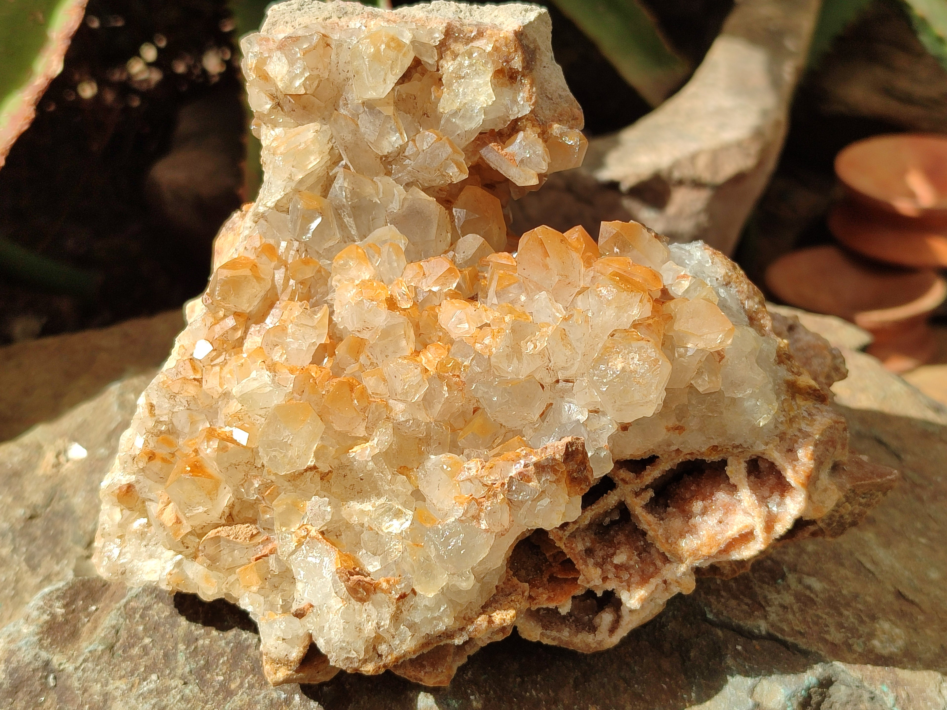 Natural Limonite Quartz Clusters x 3 From Solwezi, Zambia - Toprock Gemstones and Minerals 