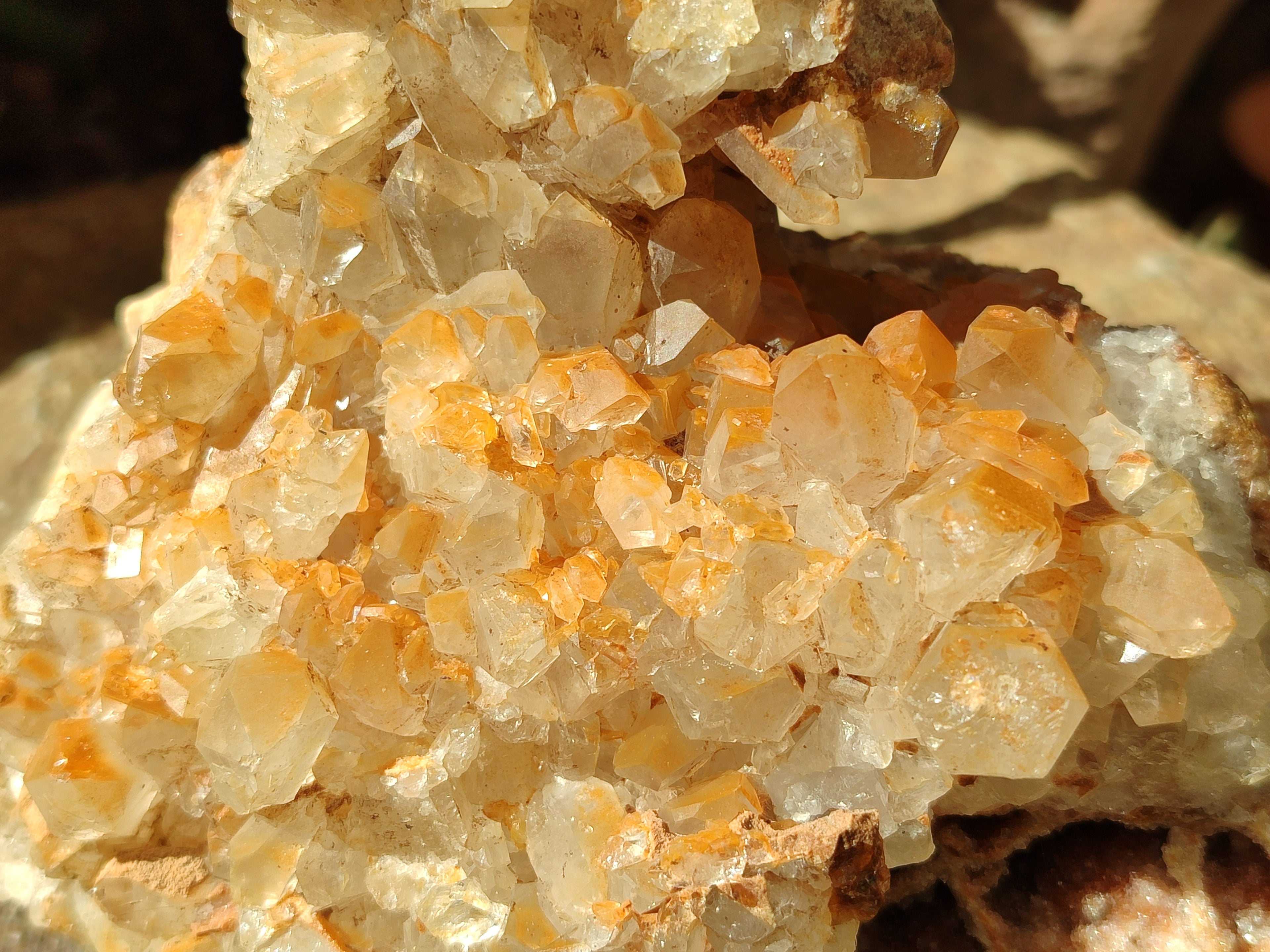 Natural Limonite Quartz Clusters x 3 From Solwezi, Zambia - Toprock Gemstones and Minerals 