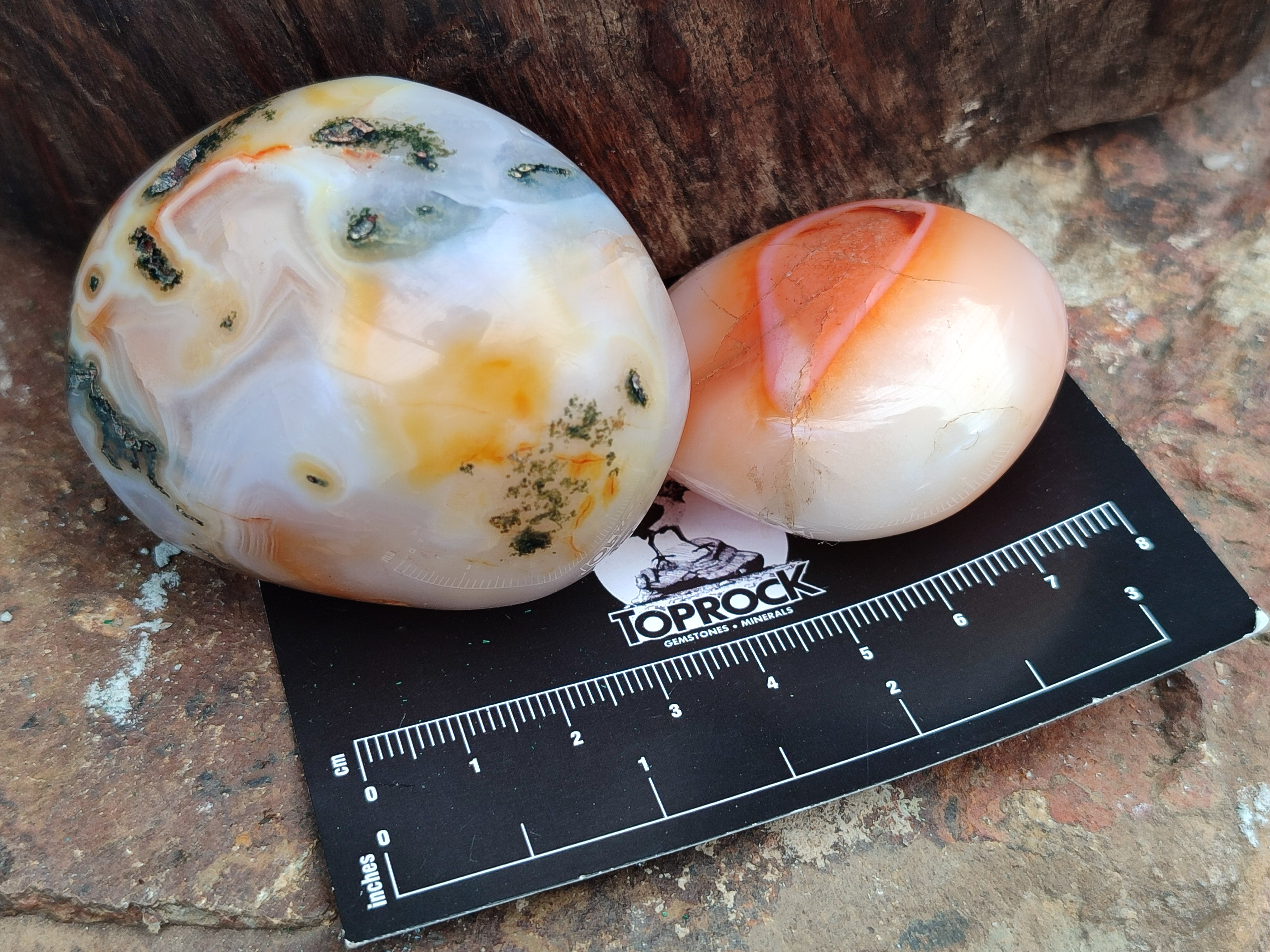 Polished Carnelian Palm Stones x 24 From Madagascar - Toprock Gemstones and Minerals 