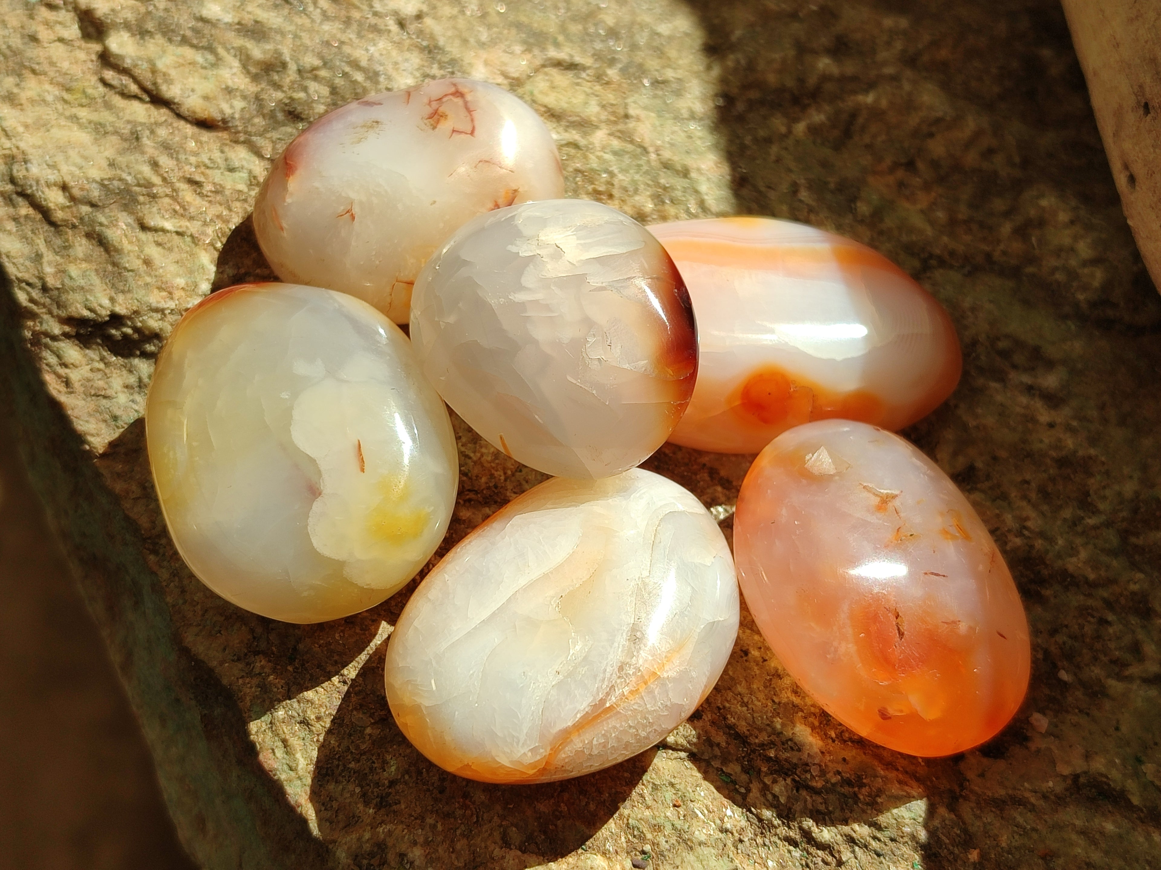 Polished Carnelian Palm Stones x 24 From Madagascar - Toprock Gemstones and Minerals 