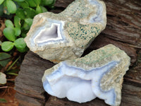 Natural Blue Lace Agate Geode Specimens x 12 From Nsanje, Malawi - Toprock Gemstones and Minerals 