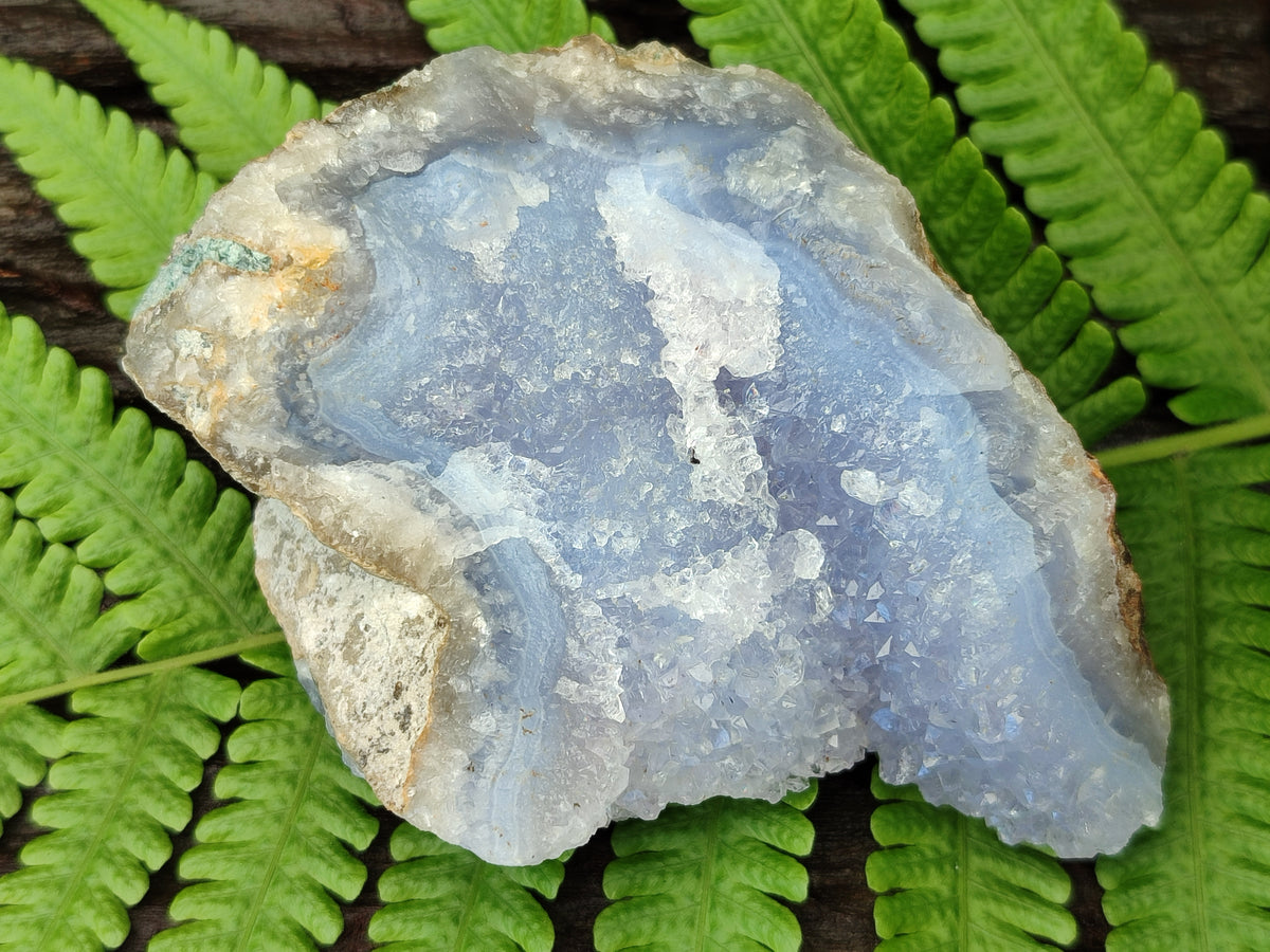 Natural Blue Lace Agate Geode Specimens x 12 From Nsanje, Malawi - Toprock Gemstones and Minerals 