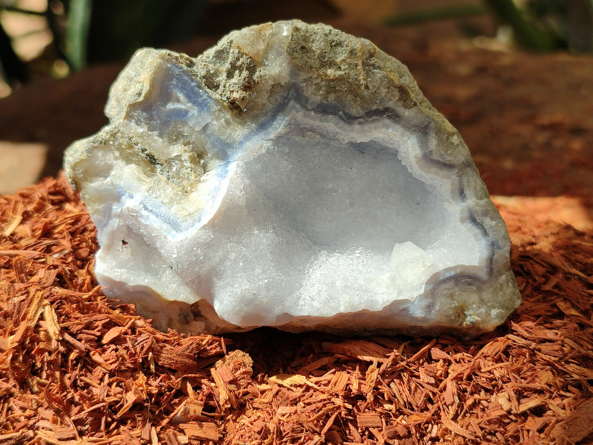 Natural Blue Lace Agate Geode Specimens x 12 From Nsanje, Malawi - Toprock Gemstones and Minerals 