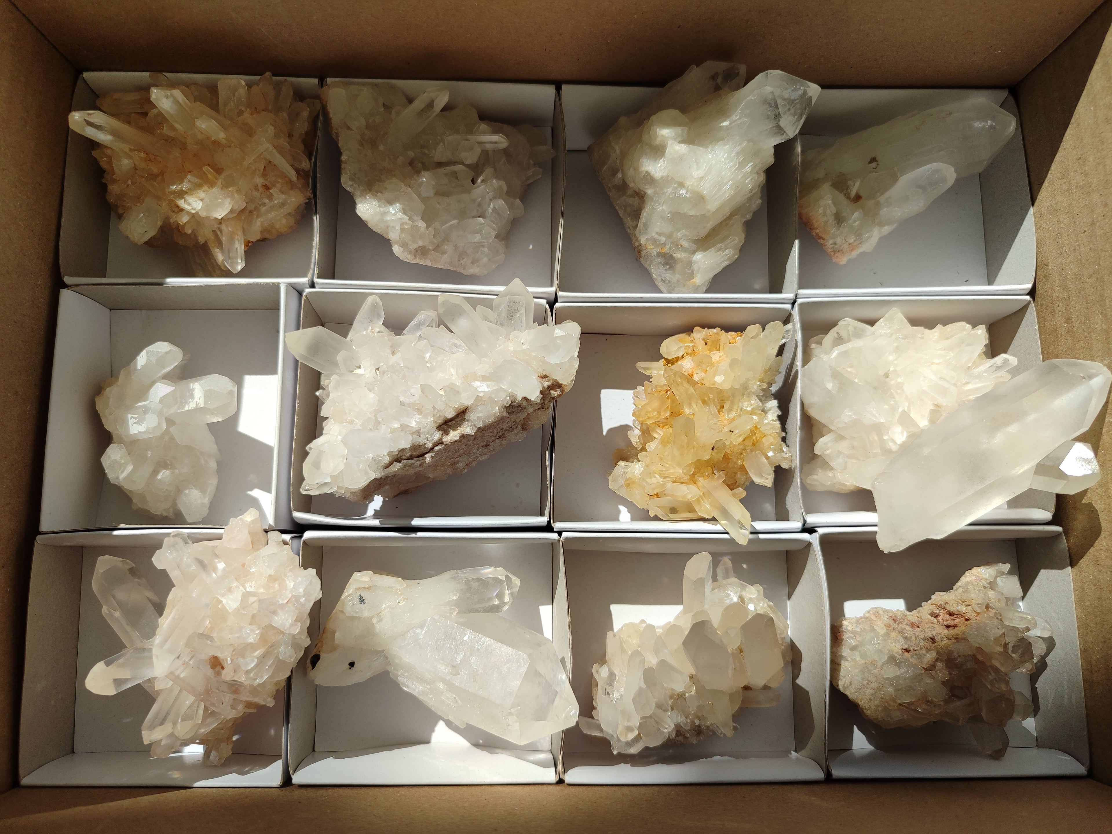 Natural Assortment Of Quartz Clusters x 12 From Madagascar - Toprock Gemstones and Minerals 