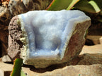 Natural Blue Lace Agate Geode Specimens x 2 From Nsanje, Malawi - Toprock Gemstones and Minerals 
