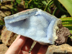 Natural Blue Lace Agate Geode Specimens x 2 From Nsanje, Malawi - Toprock Gemstones and Minerals 