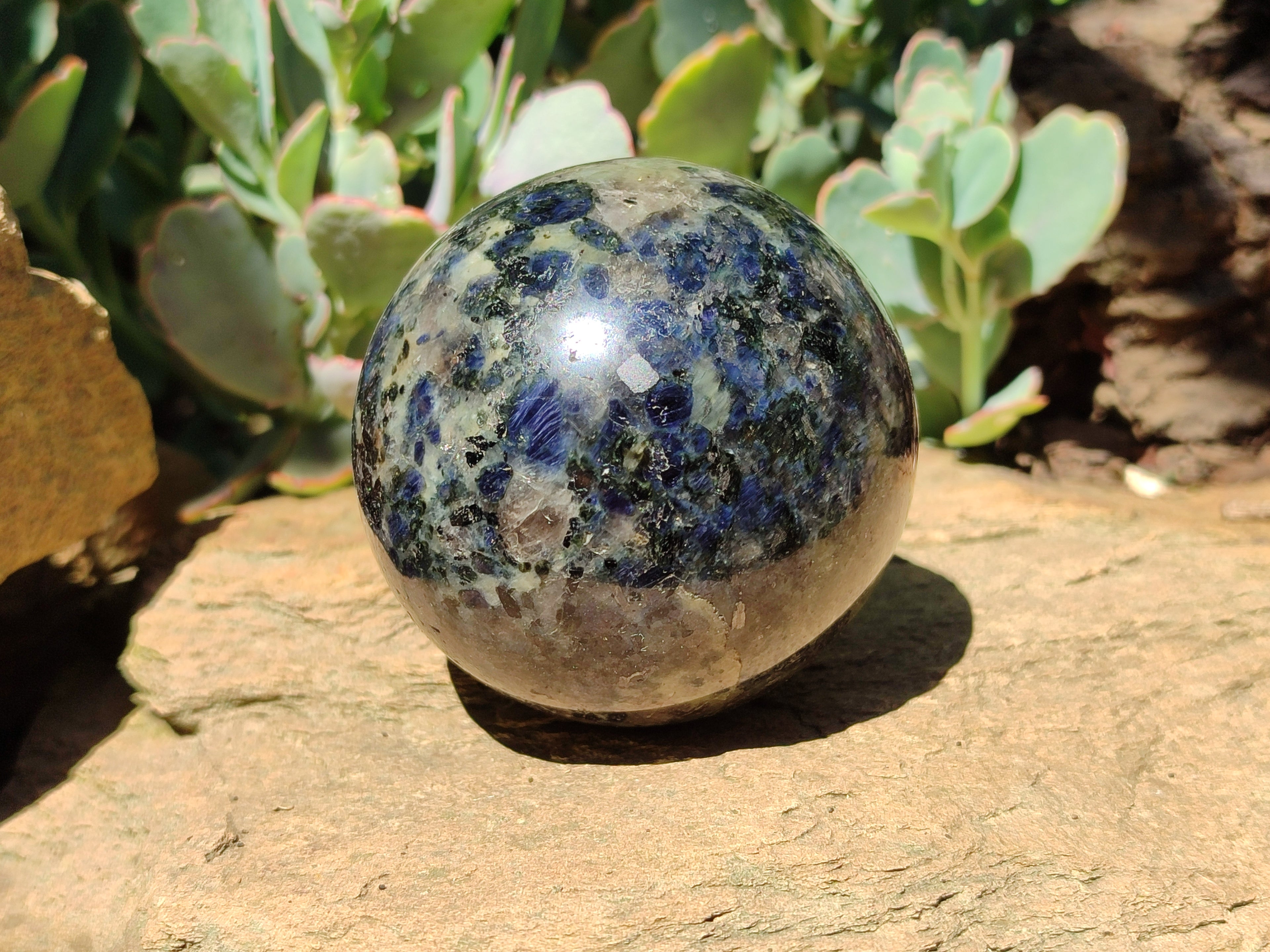 Polished Iolite Water Sapphire Spheres x 2 From Madagascar - Toprock Gemstones and Minerals 
