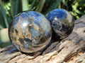 Polished Iolite Water Sapphire Spheres x 2 From Madagascar - Toprock Gemstones and Minerals 